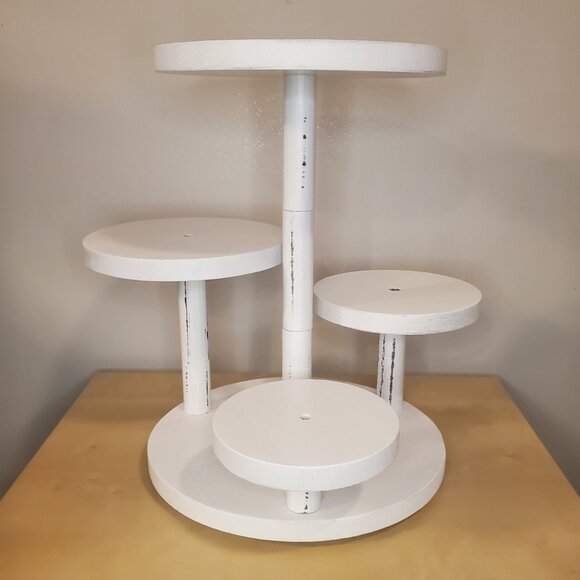 New - 24" Five Tier Cupcake/Dessert Display Stand in White Wood Finish - Picture 3 of 10